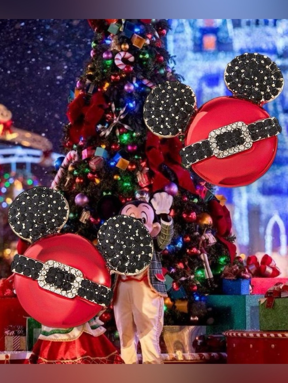 BaubleBar Disney Mickey Earrings - Sparkling Red and Black